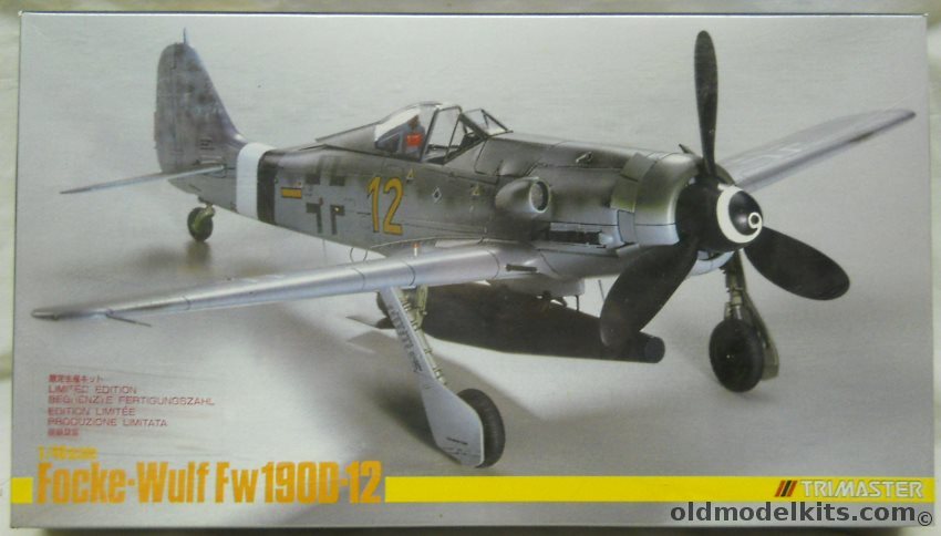 Trimaster 1/48 Focke-Wulf FW-190 D-12  - Luftwaffe JG26 (3 Different Aircraft) - (FW190D12), MA-2 plastic model kit